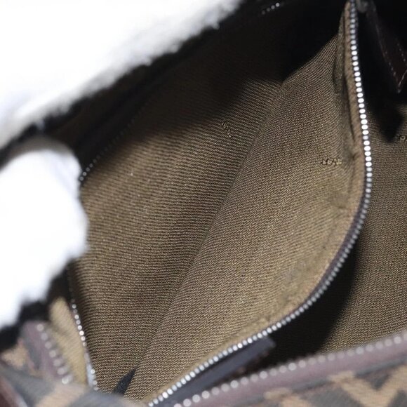 FENDI Zucca Canvas Shoulder Bag Black Brown Auth 129931 - Picture 13 of 16